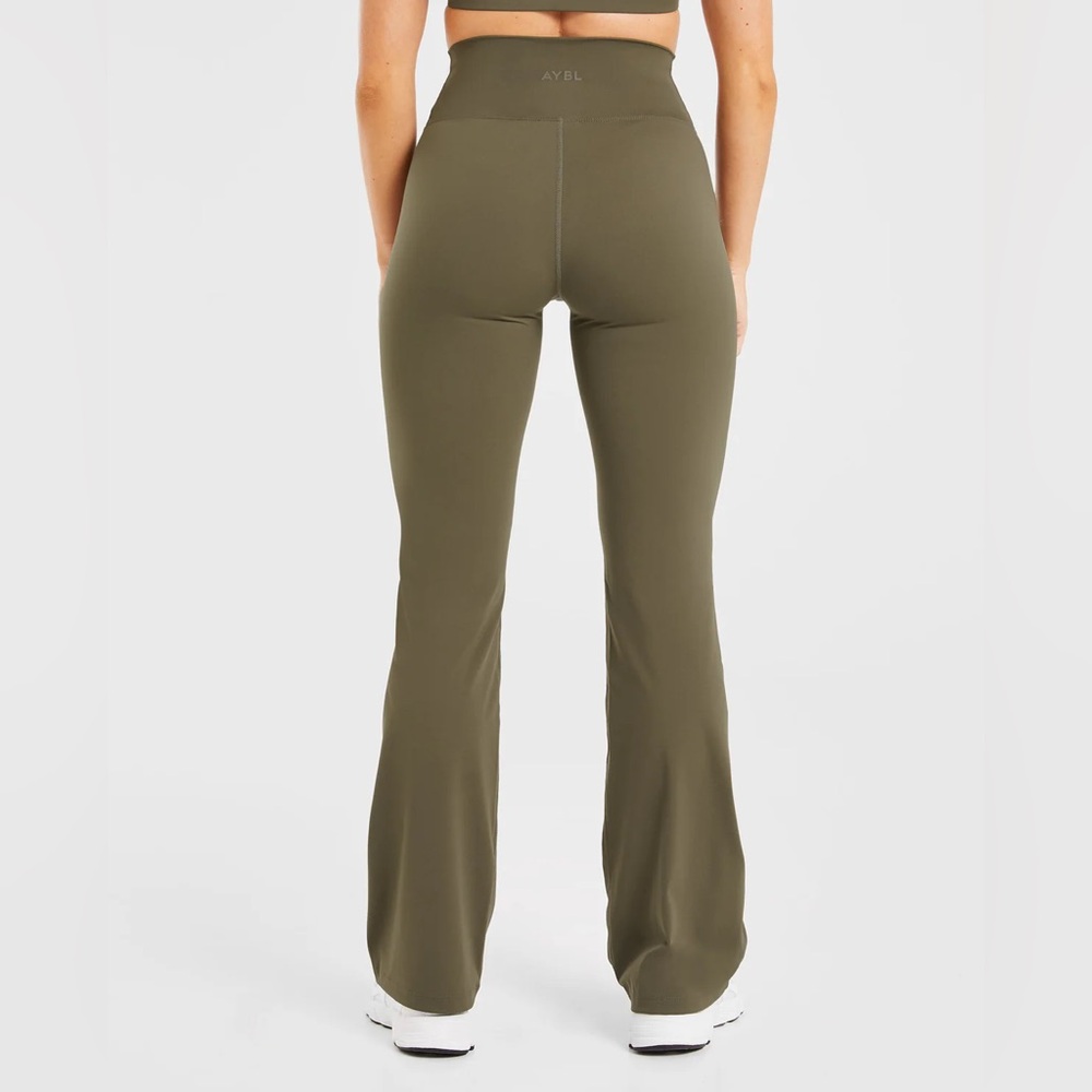 Sculp Wrap Flared Leggings in deep khaki (olive green)